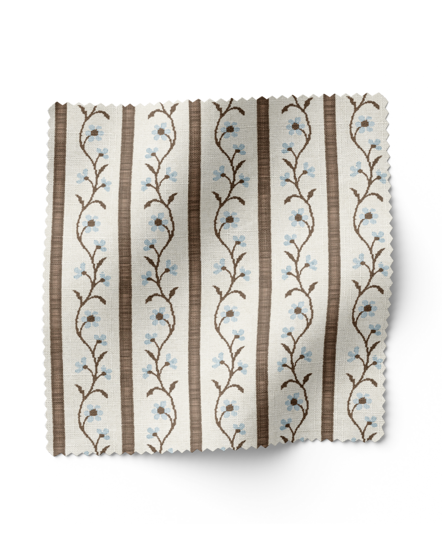 Juniper Floral Stripe - Blue/Chocolate (F)