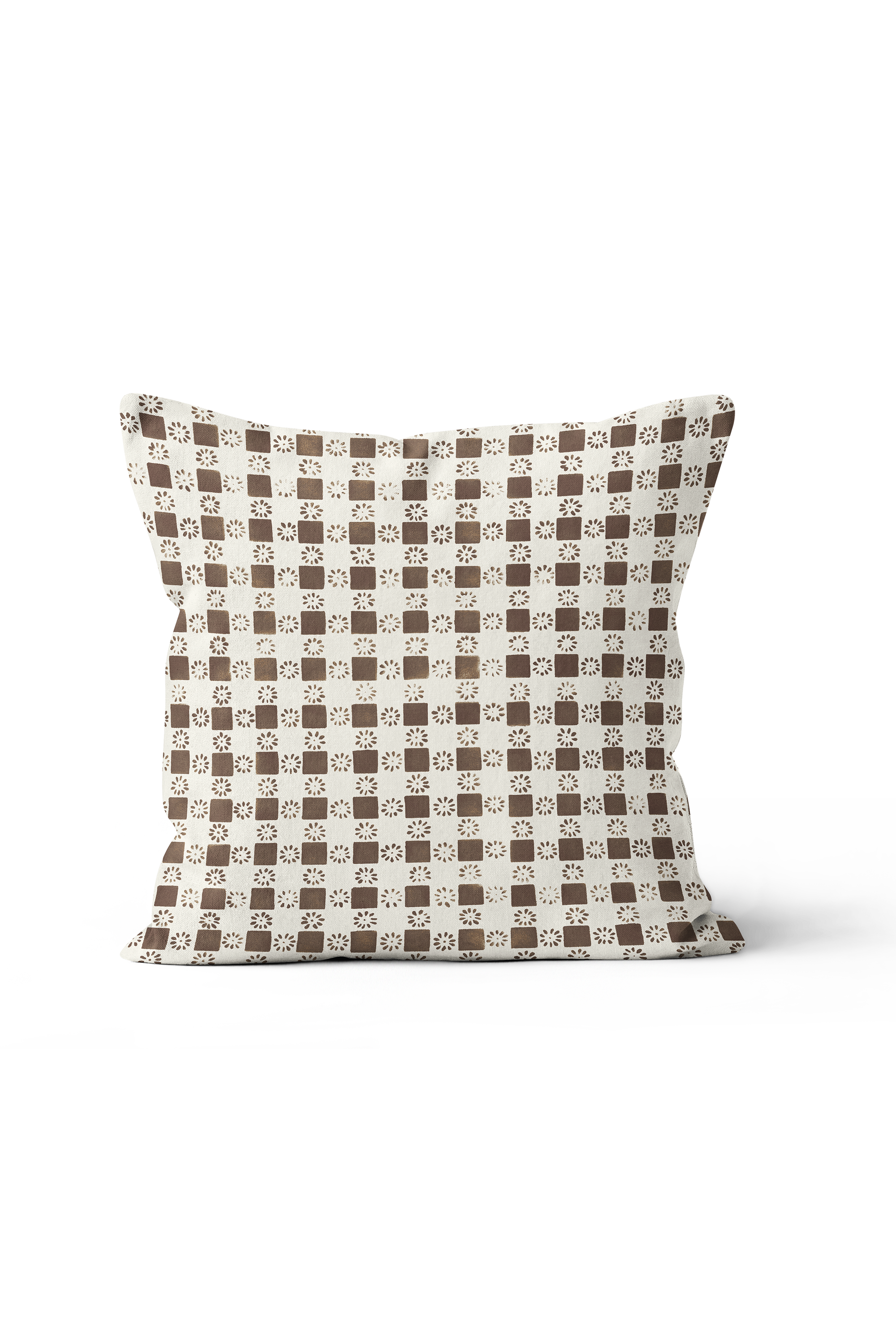 Coperta Check Pillow in Chestnut
