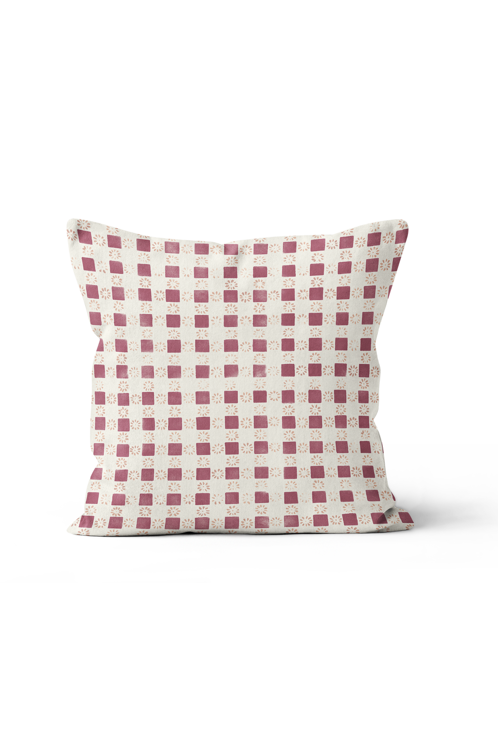 Coperta Check Pillow in Raspberry