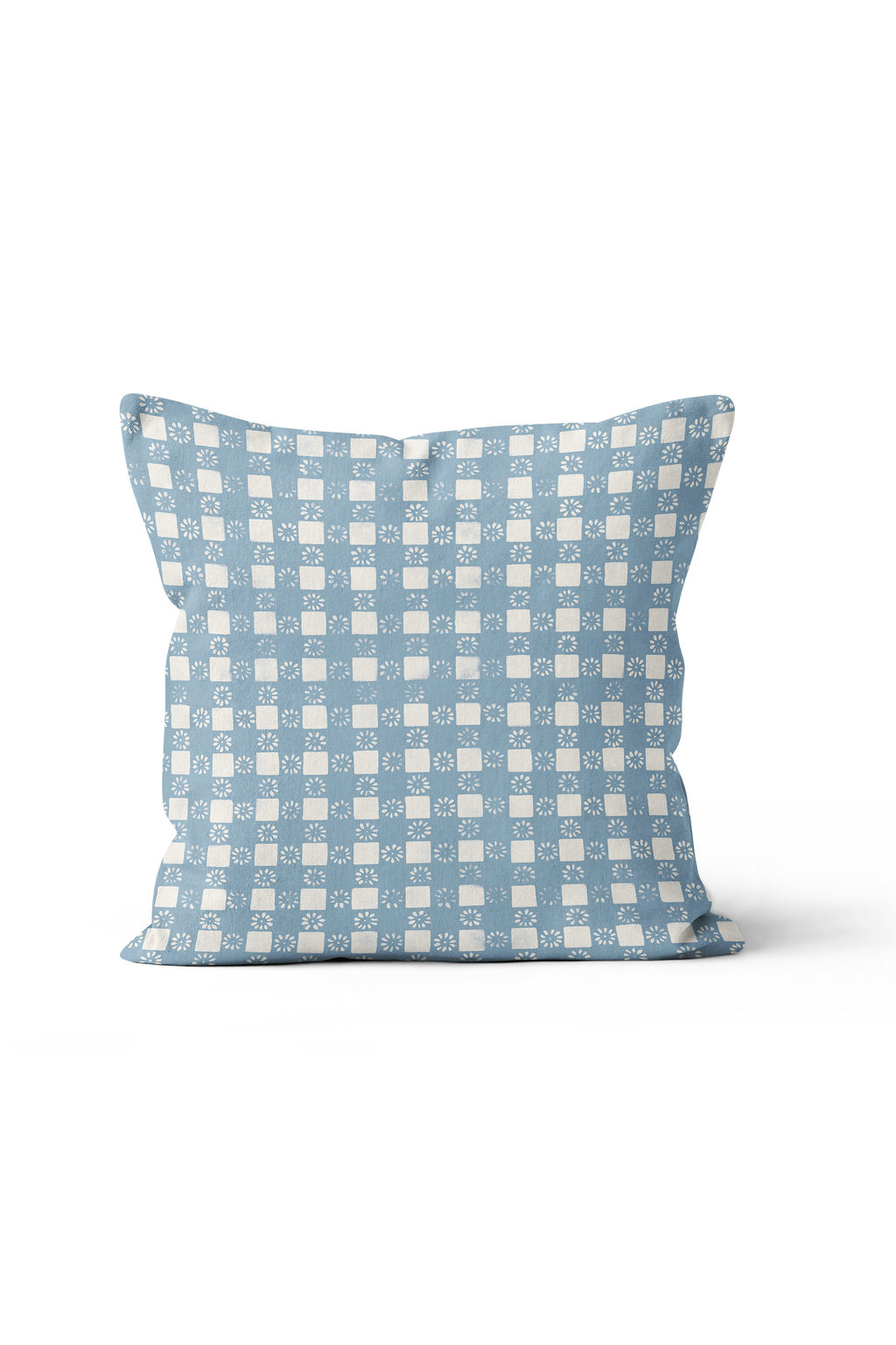 Coperta Check Pillow in Sky Blue