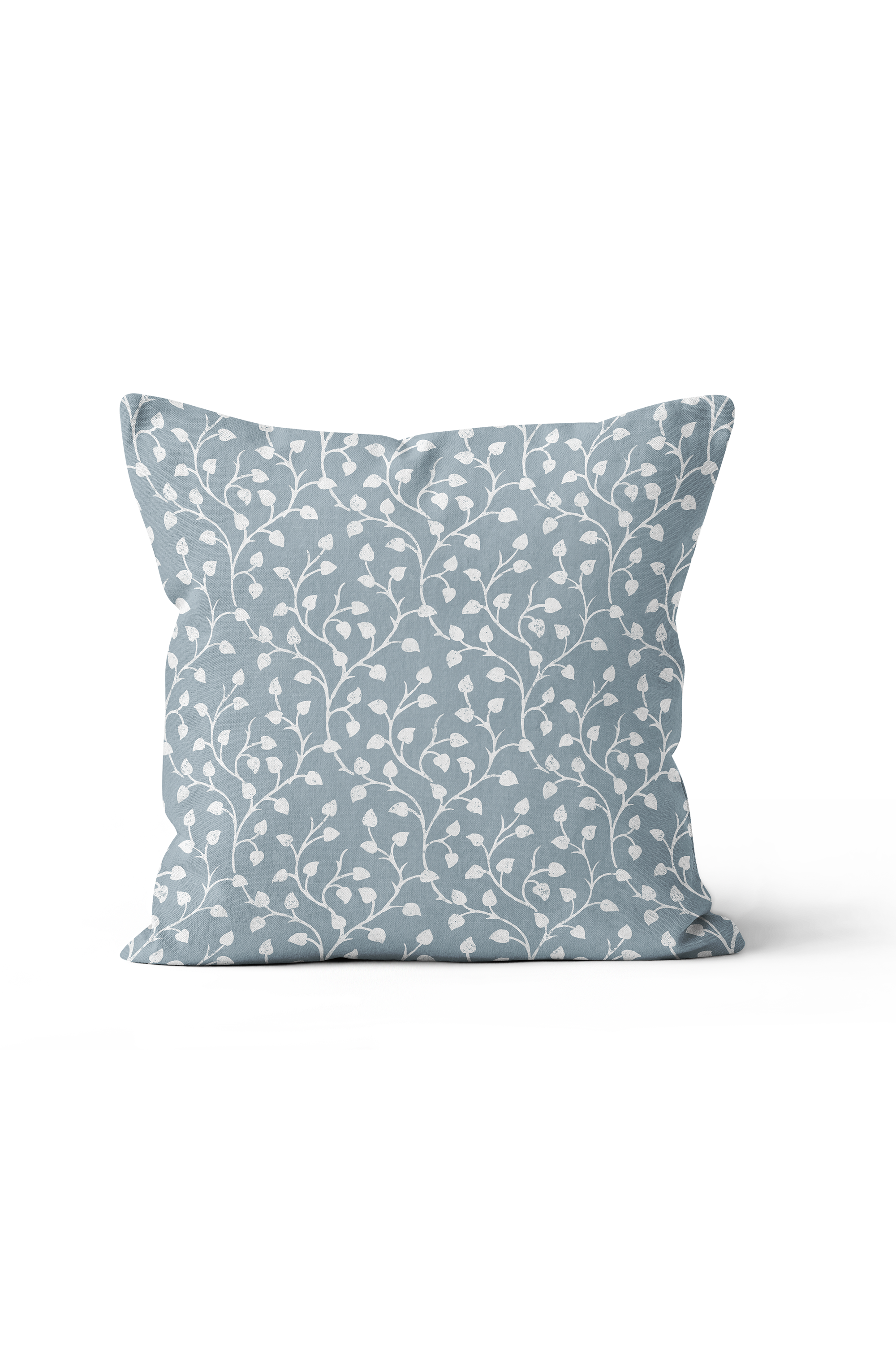 Deco Vine Pillow in French Blue