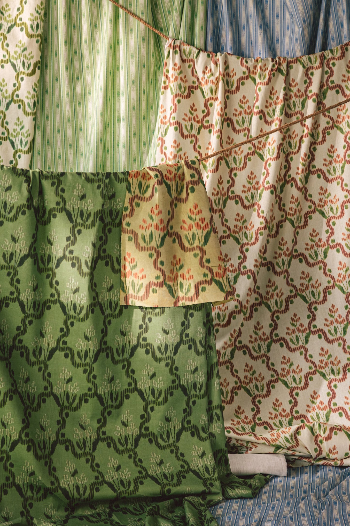 Heirloom Ogee Ikat - Umber/Green (F)