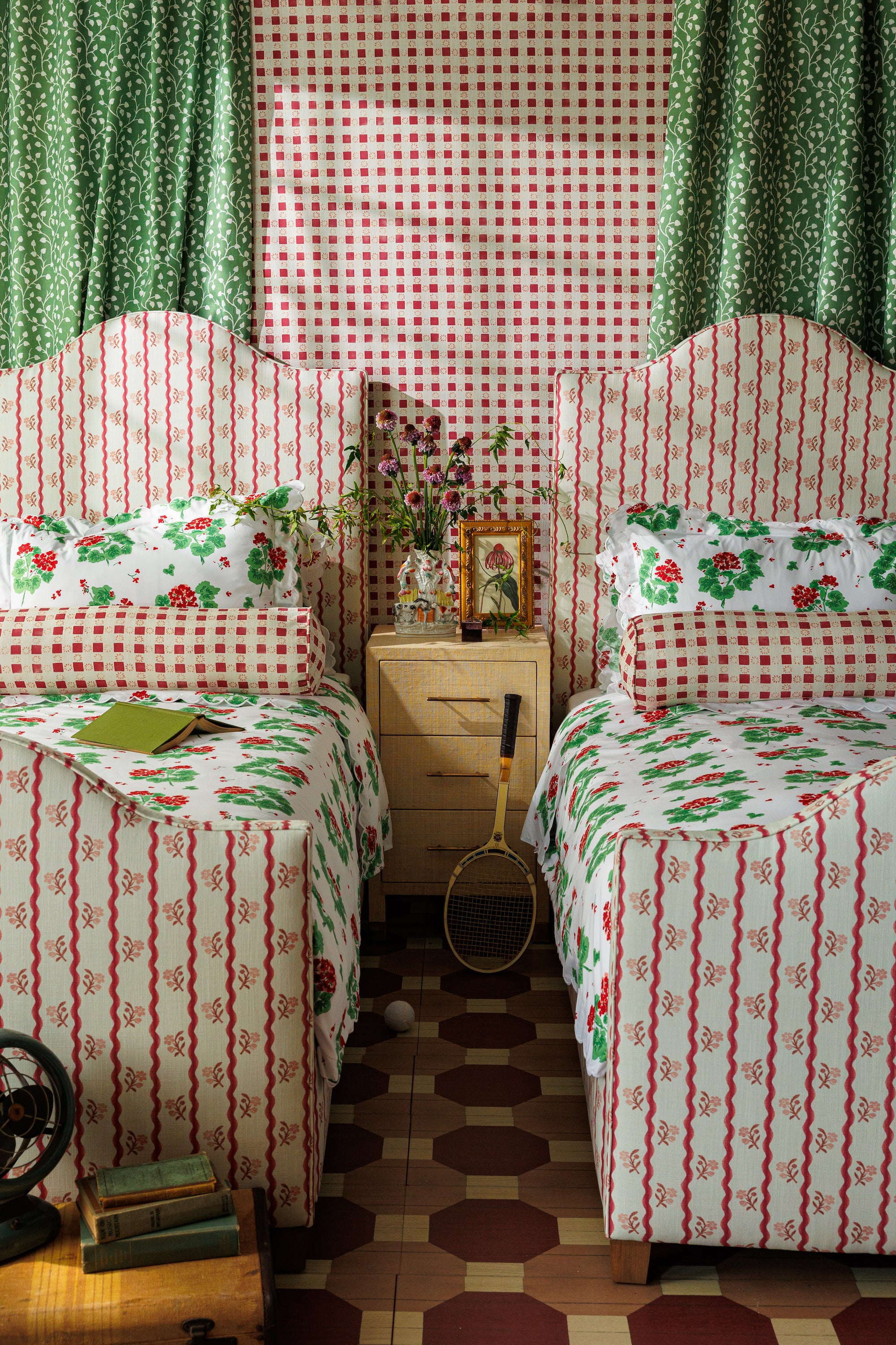 Coperta Check Pillow in Raspberry