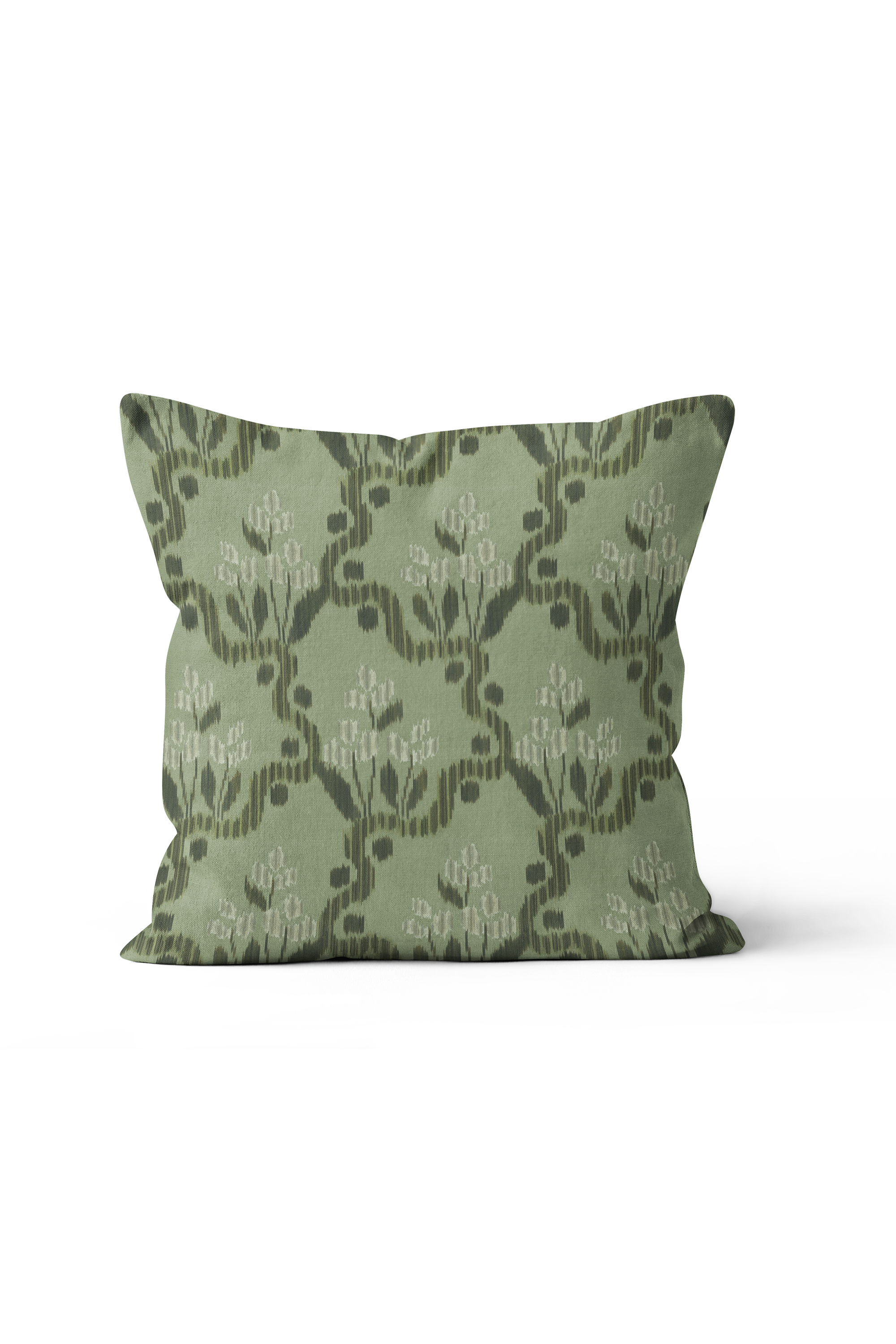 Heirloom Ogee Ikat Pillow in Cypress