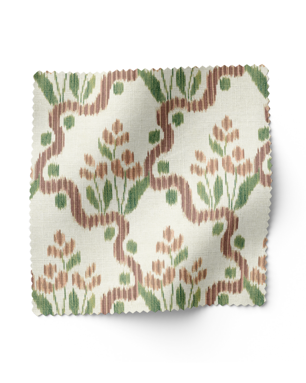 Heirloom Ogee Ikat - Umber/Green (F)
