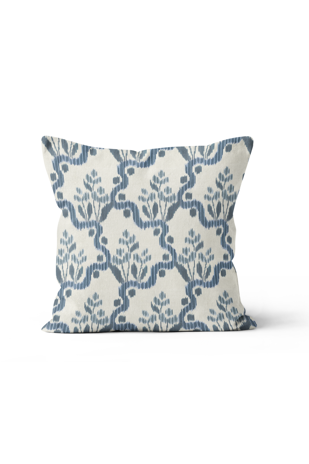 Heirloom Ogee Ikat Pillow in Delft