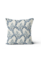 Heirloom Ogee Ikat Pillow in Delft
