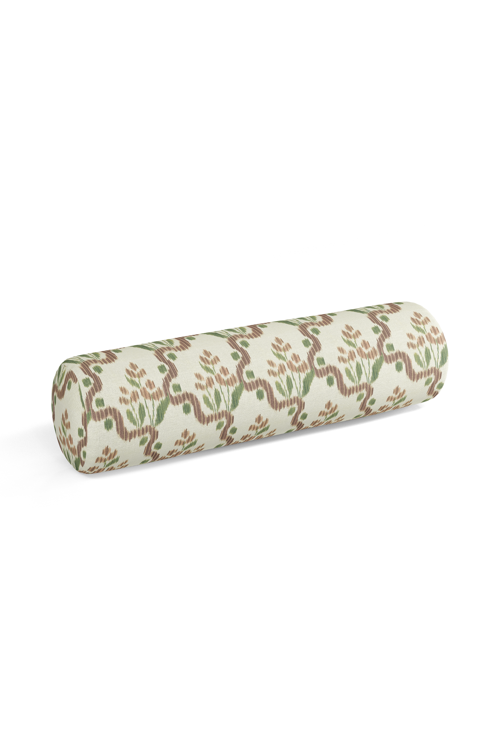 Heirloom Ogee Ikat Pillow in Umber/Green