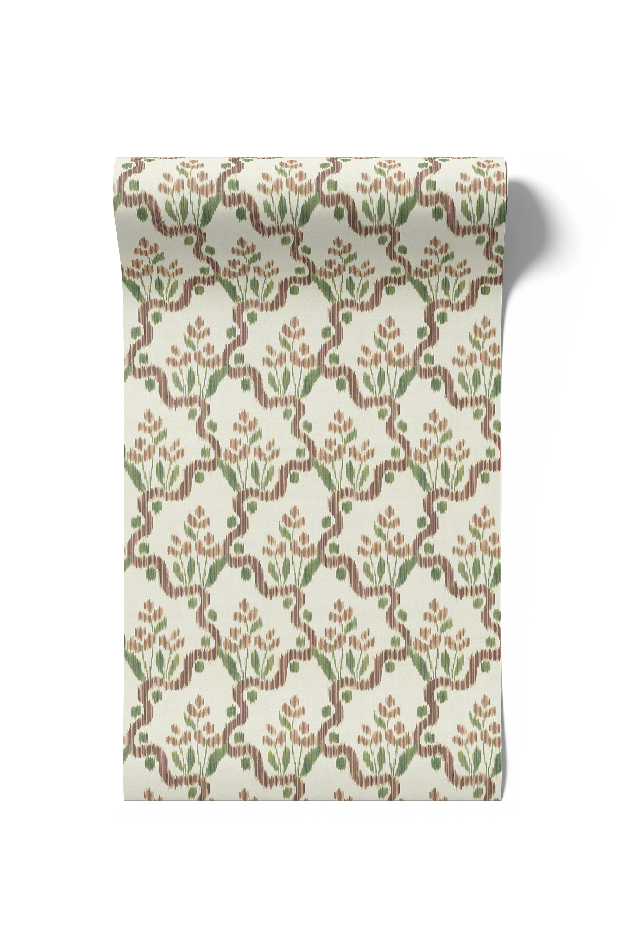 Heirloom Ogee Ikat - Umber/Green (WP)