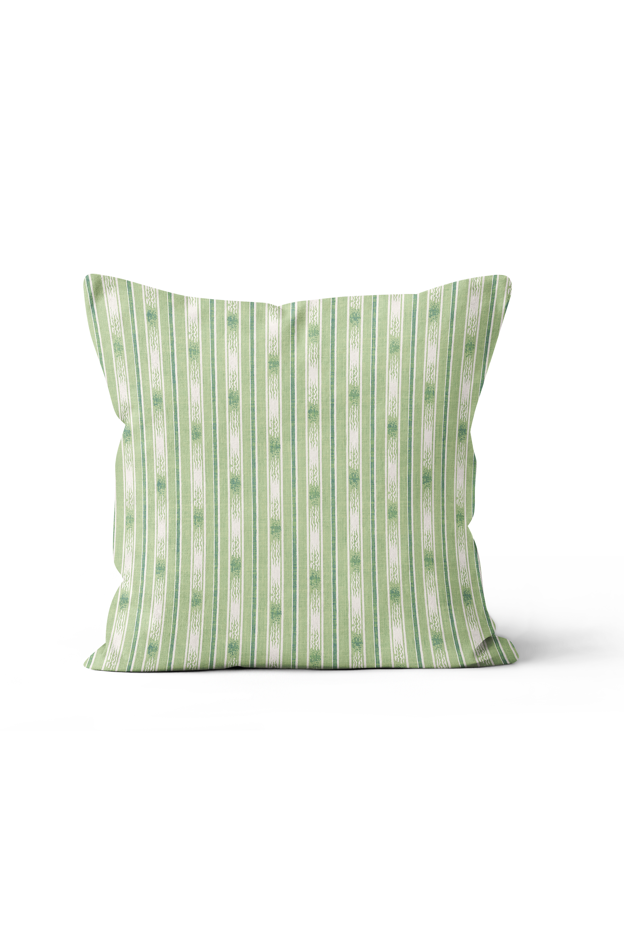 Ikat Stripe Pillow in Apple Green