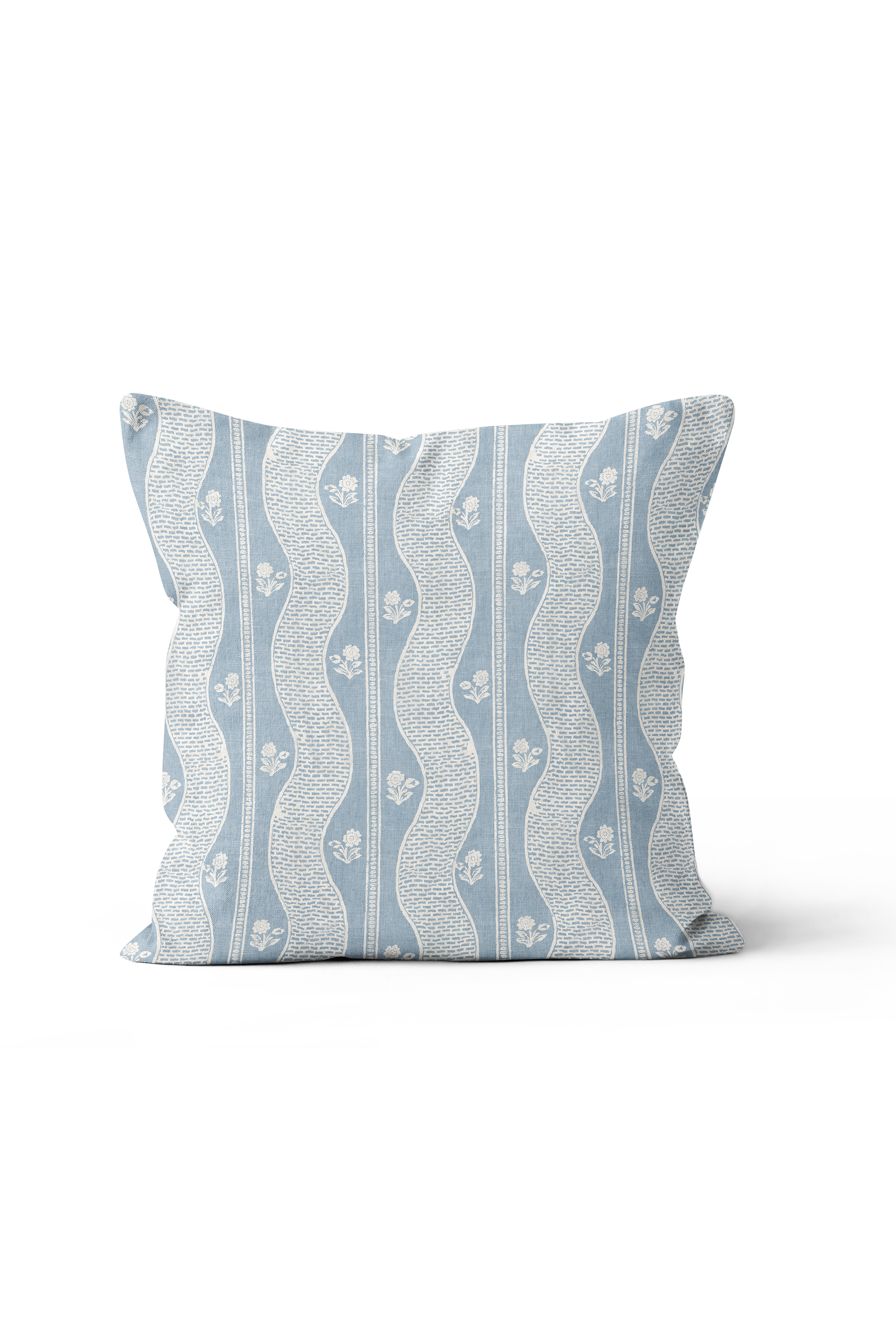 Indienne Fleuri Pillow in Chambray