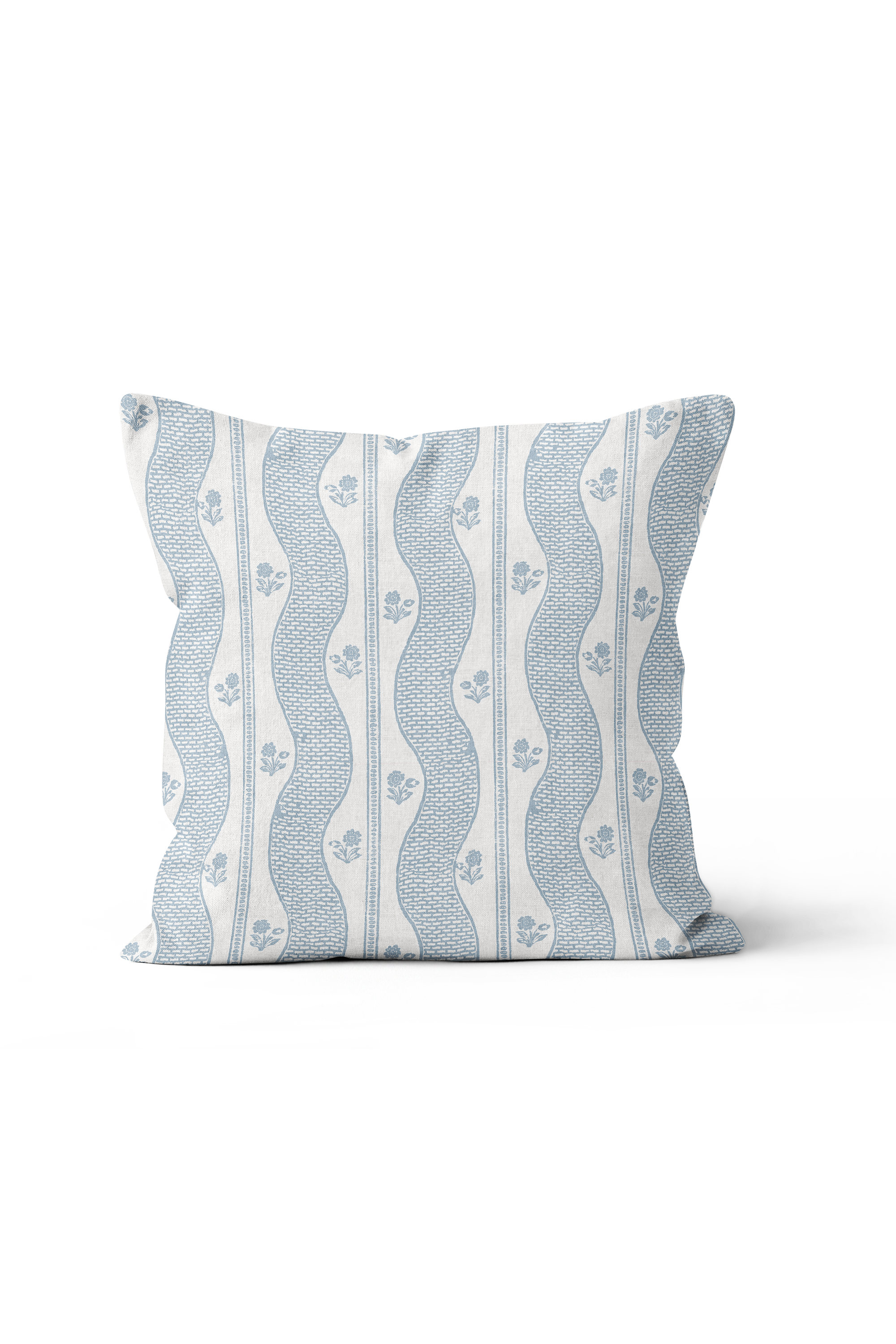 Indienne Fleuri Pillow in Cloud Blue