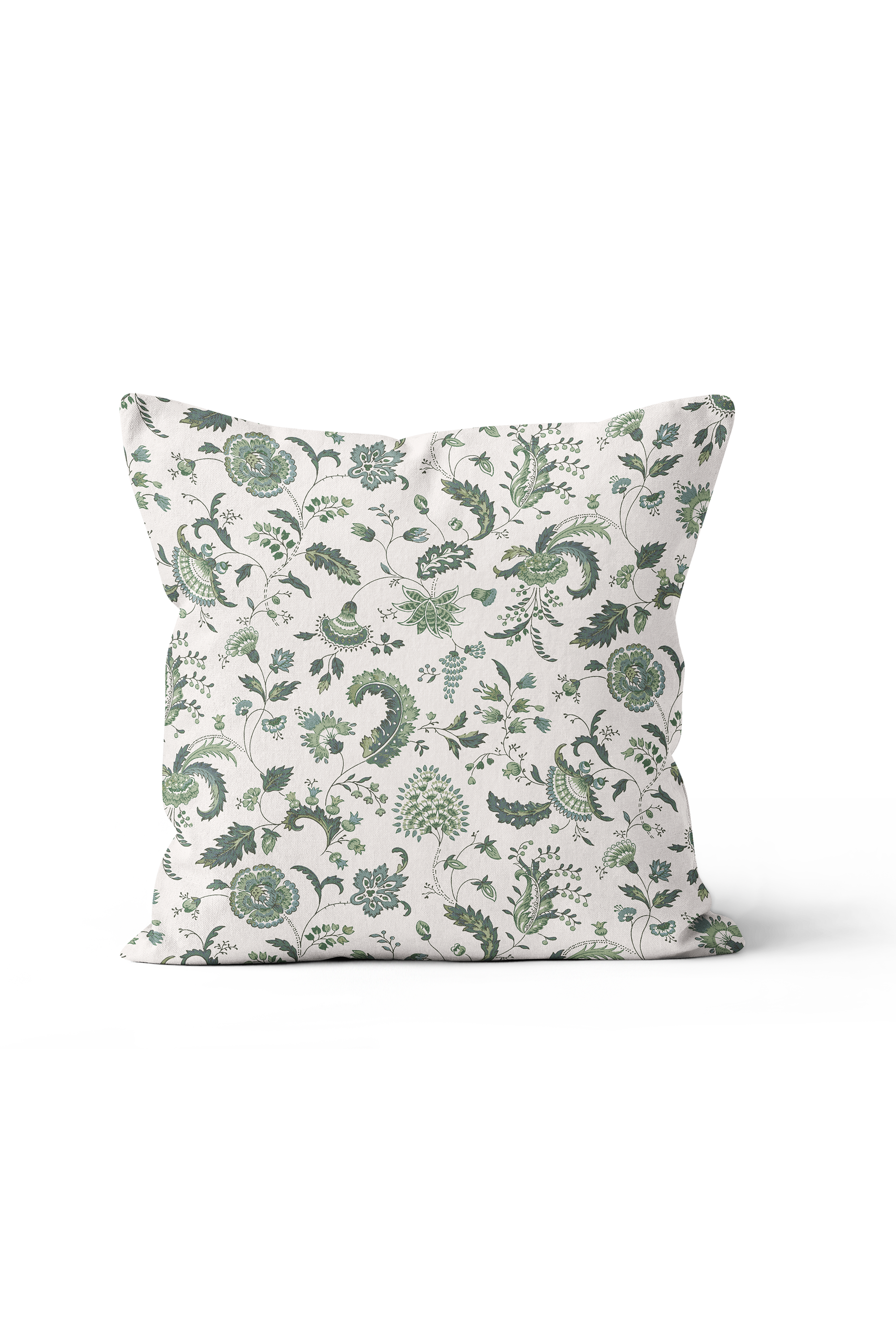 Indienne Jardin Pillow in Verdant