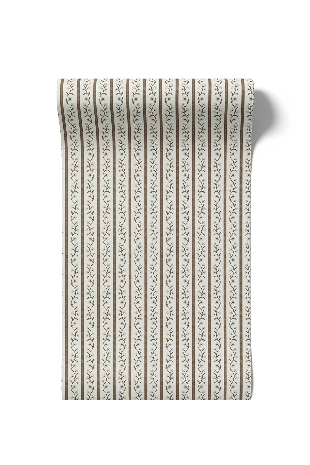 Juniper Floral Stripe - Blue/Chocolate (WP)
