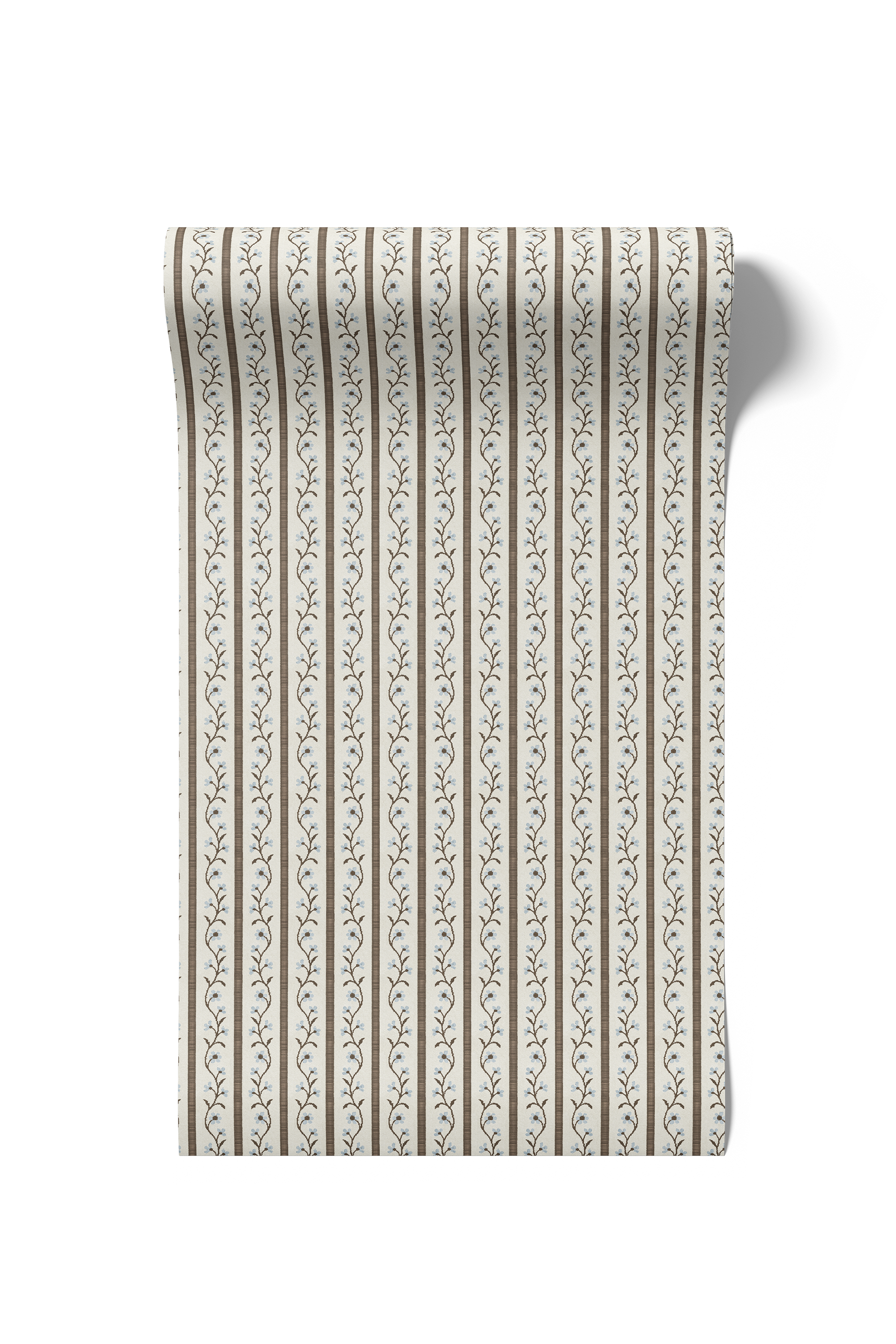 Juniper Floral Stripe - Blue/Chocolate (WP)
