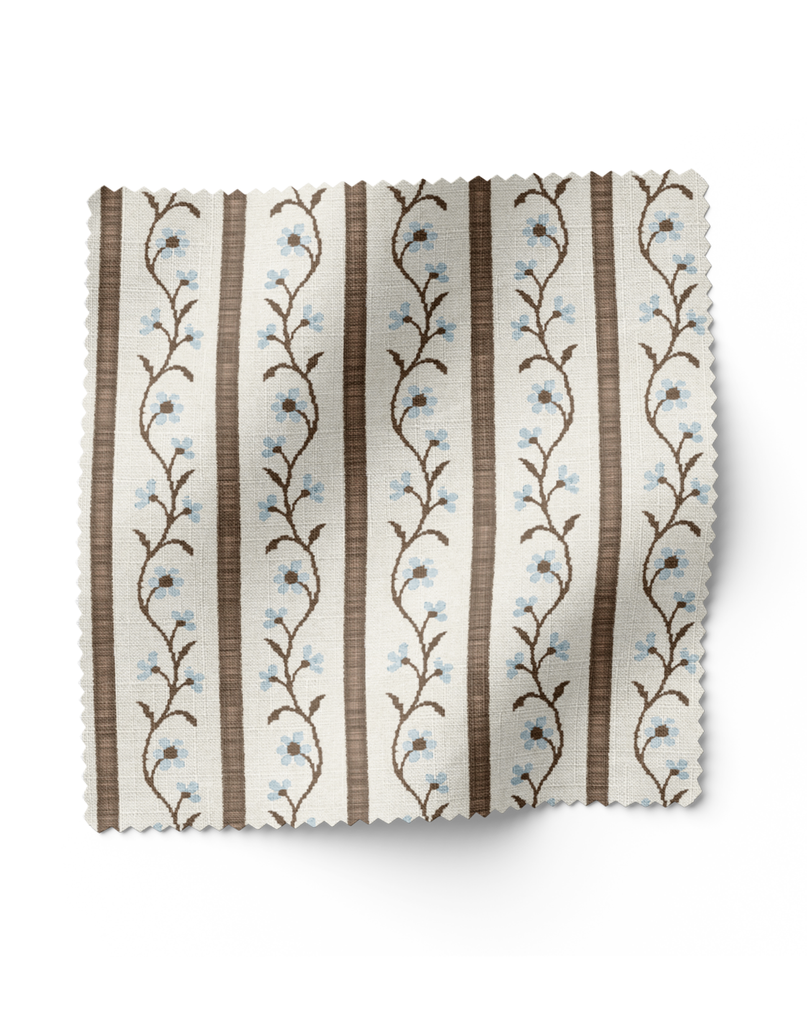Juniper Floral Stripe - Blue/Chocolate (F)