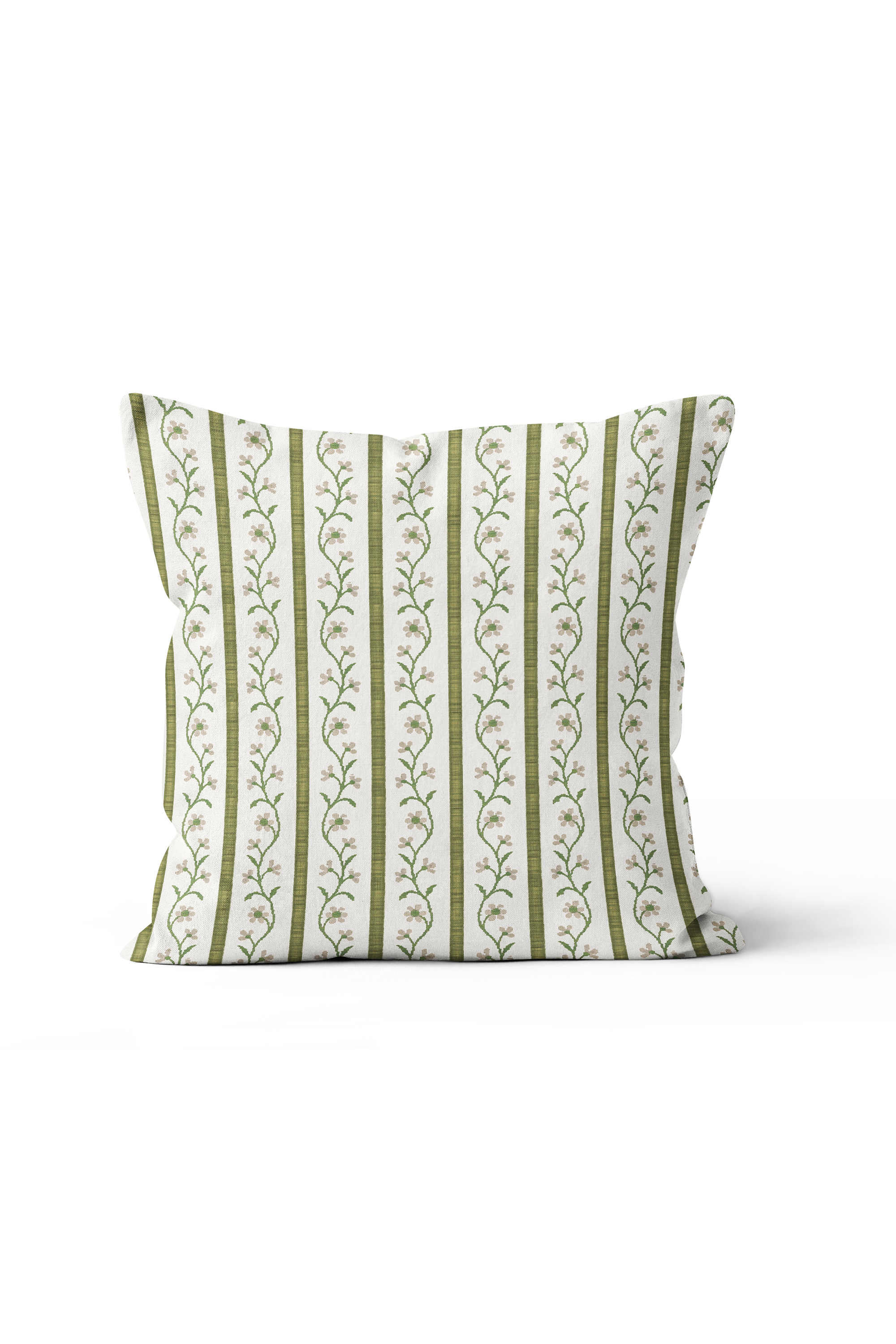 Juniper Floral Stripe Pillow in Petal/Pistachio
