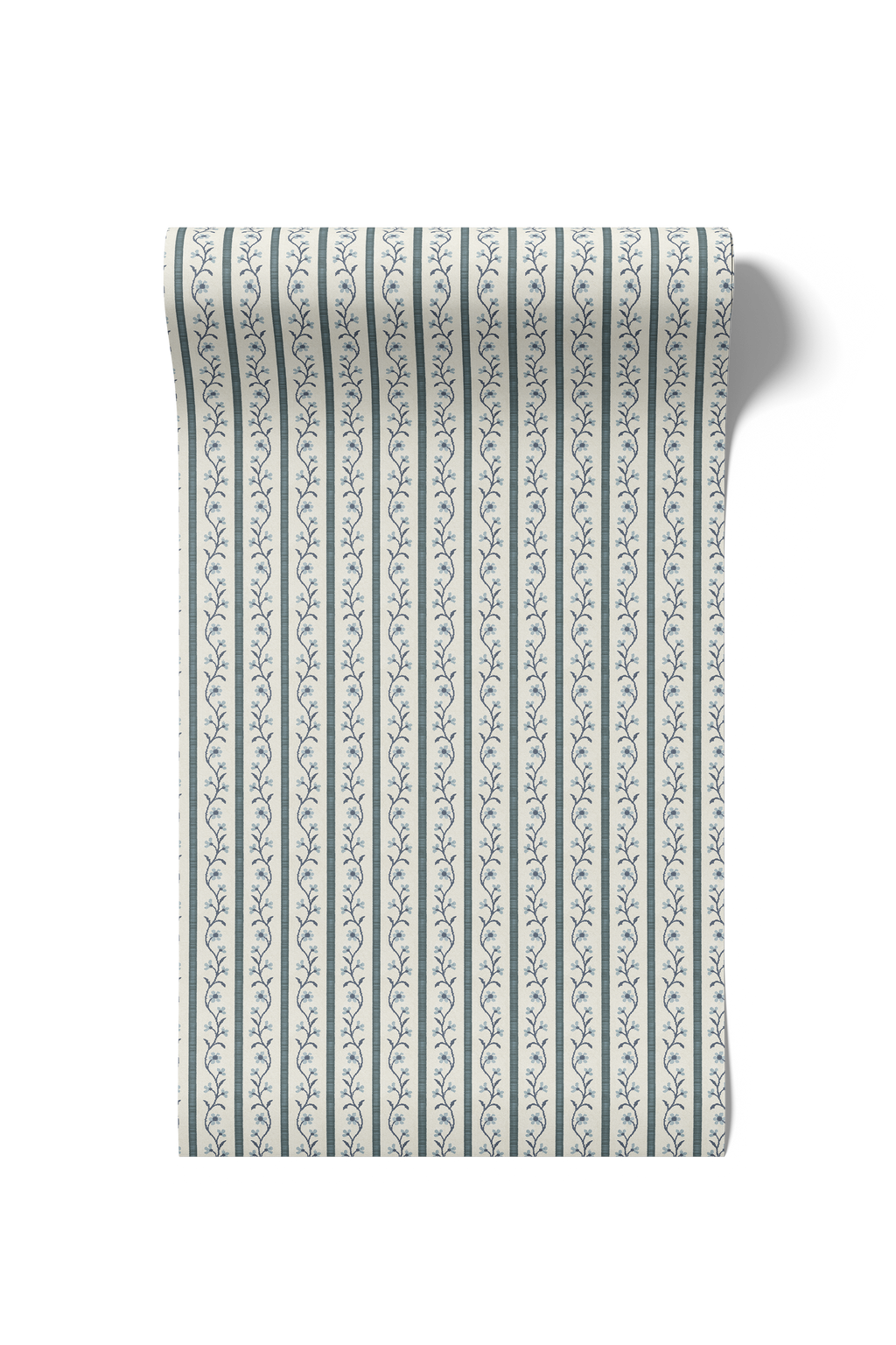 Juniper Floral Stripe - Stone Blue (WP)