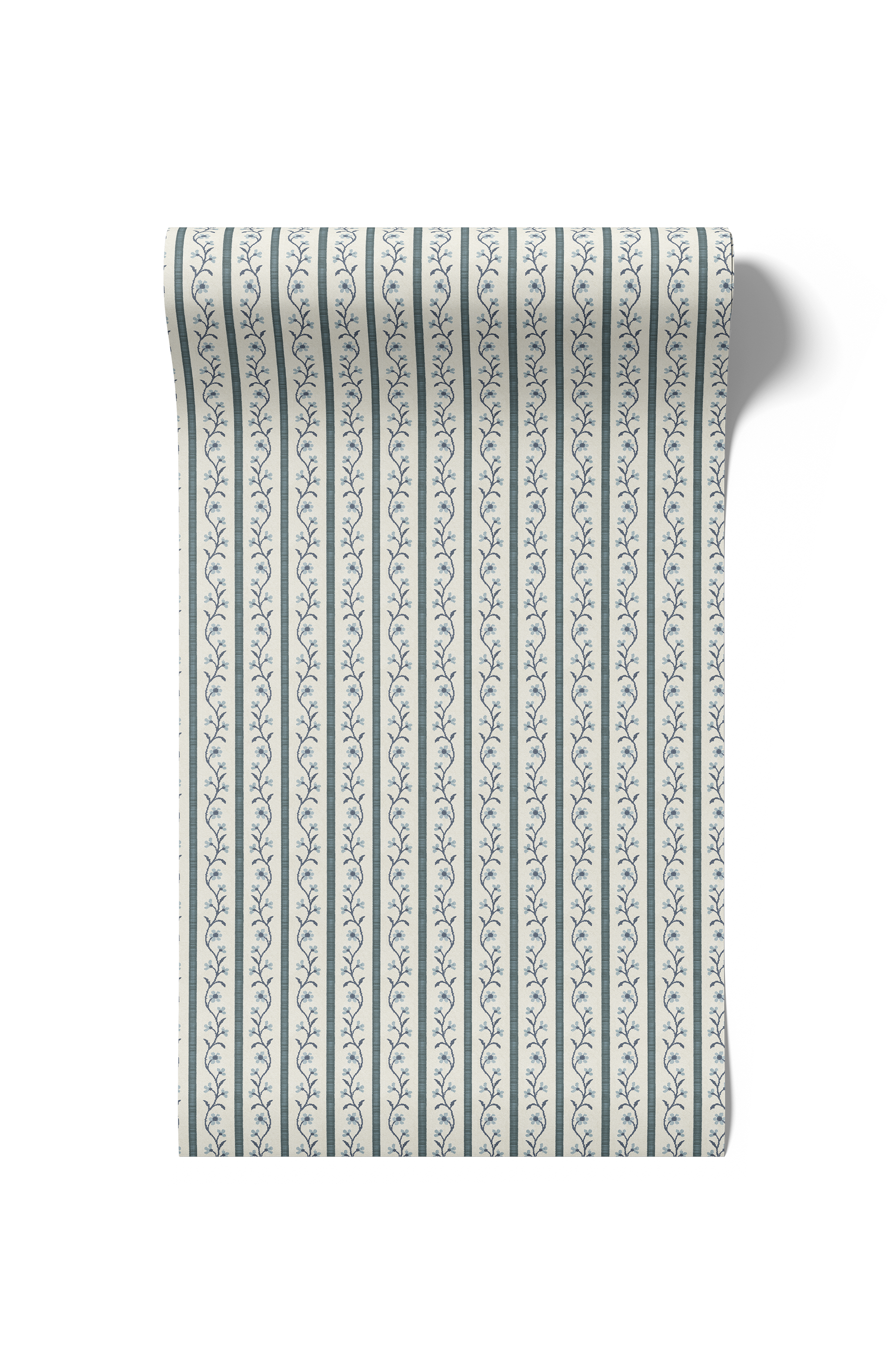 Juniper Floral Stripe - Stone Blue (WP)