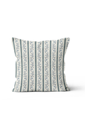 Juniper Floral Stripe Pillow in Stone Blue