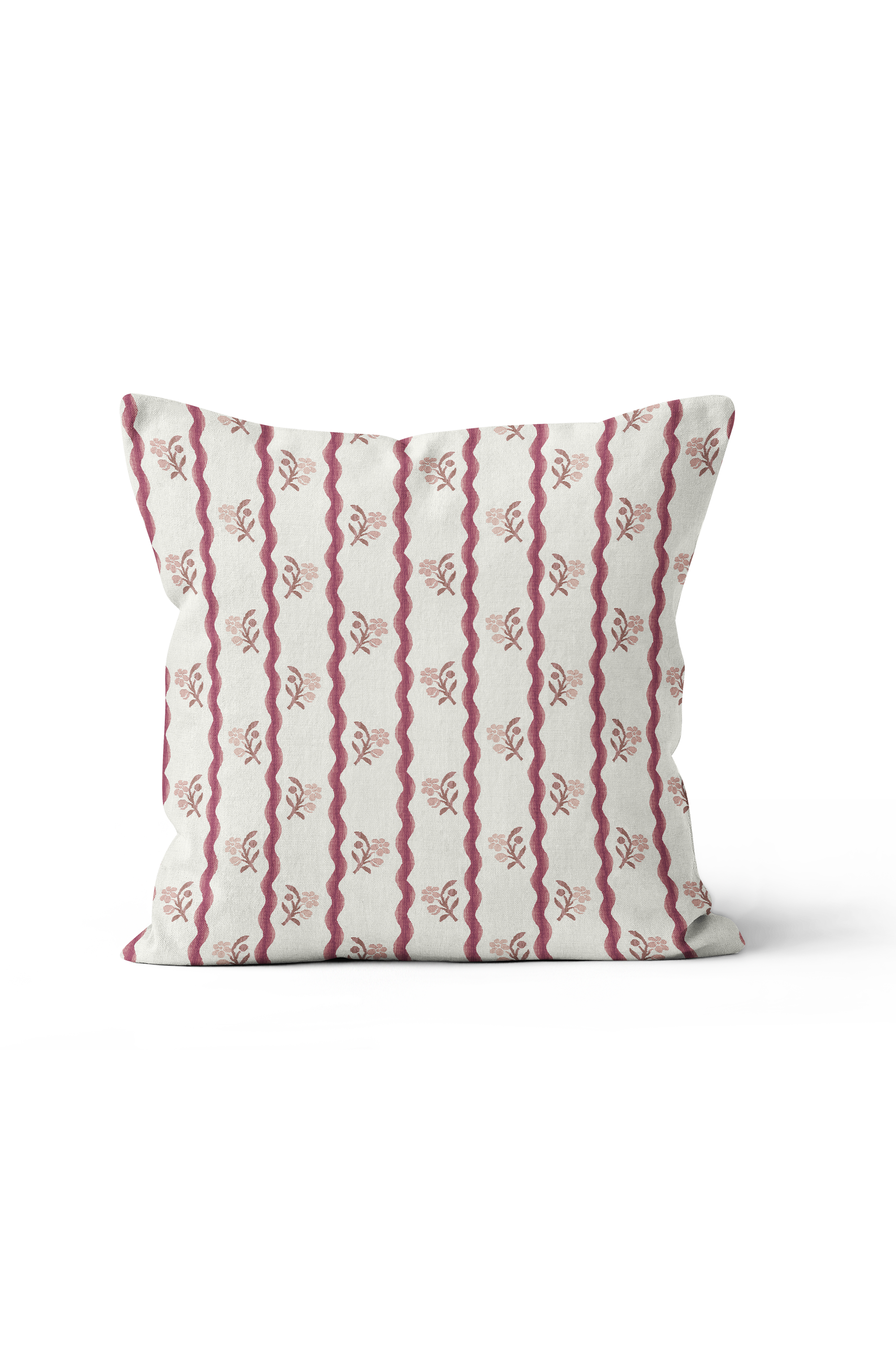 Posey Ricrac Stripe Pillow in Rouge