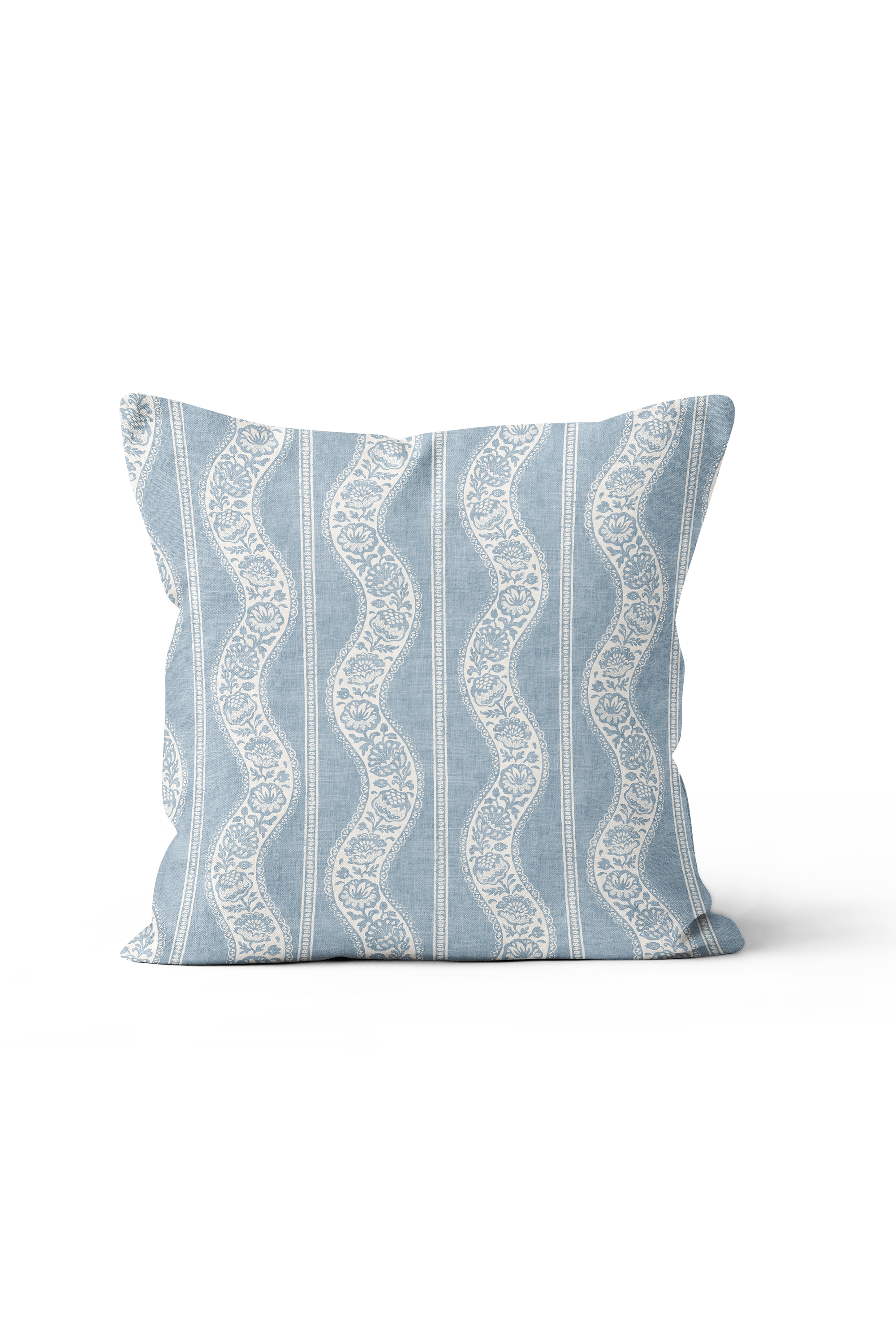 Wandering Toile Pillow in Chambray